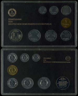 GDR Normal Use Coin Sets  1985, KMS of 1 ... 