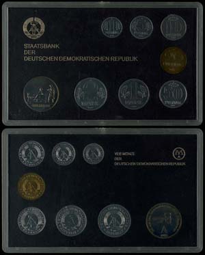 DDR Kursmünzensätze  1985, Minisatz von 1 ... 