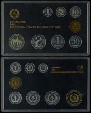 GDR Normal Use Coin Sets  1989, KMS of 1 ... 