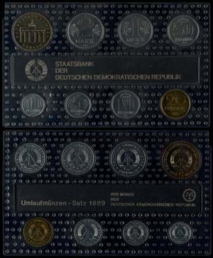 GDR Normal Use Coin Sets  1989, KMS of 1 ... 