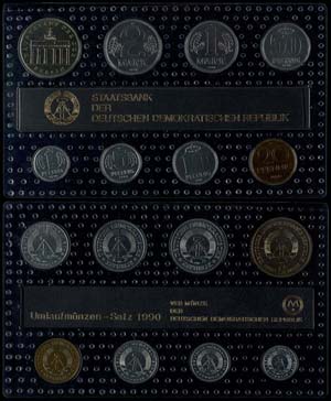 GDR Normal Use Coin Sets  1990, KMS of 1 ... 