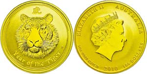 Australien  100 Dollars, Gold, 2010, Year of ... 