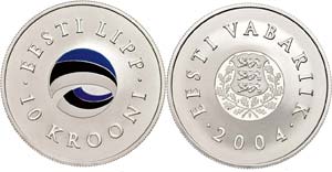 Estland  10 Krooni, 2004, 120 Jahre ... 