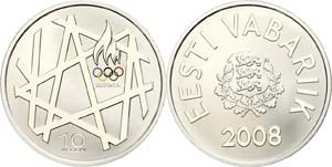 Estland  10 Krooni, 2008, XXIX. Olympiade in ... 