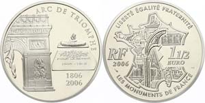 France  1, 5 Euro, 2006, 200 years arch of ... 