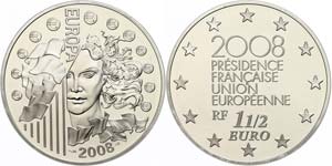 France  1, 5 Euro, 2008, European monetary ... 