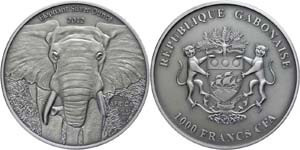 Gabon  1.000 Franc, 2012, Africa - elephant, ... 