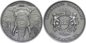 Gabun  1.000 Francs, 2012, Afrika - Elefant, ... 