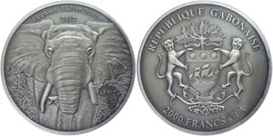 Gabun  2.000 Francs, 2012, Afrika - Elefant, ... 