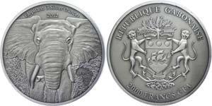 Gabon  2.000 Franc, 2012, Africa - elephant, ... 