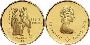 Canada  100 Dollars, Gold, 1976, XXI. Summer ... 