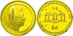 Luxemburg  5 Euro, Gold, 2003, Europäische ... 