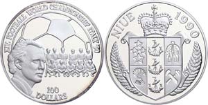 Niue  100 Dollars, silver, 1990, Francis ... 