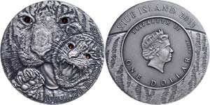 Niue  1 Dollar, 2013, tiger, 1 Ounce silver, ... 