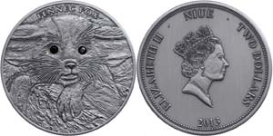 Niue  2 Dollars, 2013, Fennec Fox baby, 1 ... 