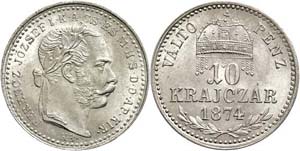 Österreich 1806 - 1918  10 Kreuzer, 1874, ... 