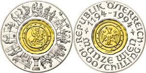 Austria  1000 Shilling, bimetal Gold / ... 