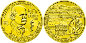 Austria  50 Euro, Gold, 2008, doctor in ... 