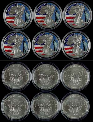 Coins USA  Set to 6x 1 Dollar, 2014, Silver ... 