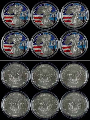 Coins USA  Set to 6x 1 Dollar, 2014, Silver ... 