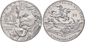 Coins USA  Dollar, 2016, P, Mark Twain, in ... 
