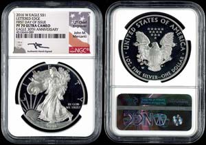 USA  Dollar, 2016, W, Silver Eagle, in Slab ... 