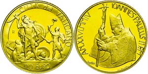 Vatikanstaat  20 Euro, Gold, 2004, Wurzeln ... 