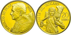 Vatican  20 Euro, Gold, 2009, master works ... 
