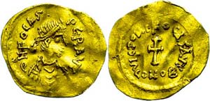 Münzen Byzanz Focas, 602-610, Tremissis ... 