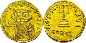Münzen Byzanz Constans II., Solidus ... 