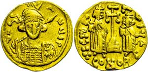 Münzen Byzanz Constantinus IV. Pognatus mit ... 