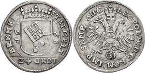 Bremen City 24 Grote, 1658, with title ... 