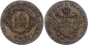 Hamburg City Copper strike of the ducat from ... 