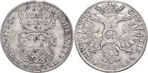 Lübeck City 16 Shilling, 1728, Behrens 304, ... 