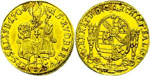 Salzburg Archdiocese 1 / 4 ducat, 1700, ... 