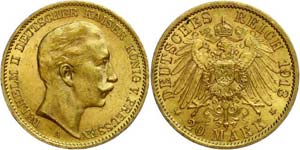 Prussia 20 Mark, 1913, Wilhelm II., ... 