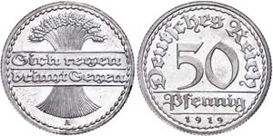 Coins Weimar Republic 50 penny, 1919, A, ... 