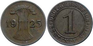 Coins Weimar Republic 1 Pensions penny, ... 