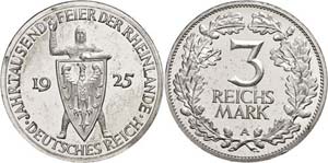 Coins Weimar Republic 3 Reichmark, 1925, A, ... 