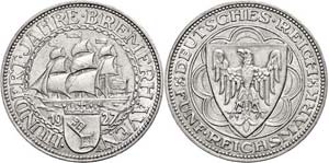 Coins Weimar Republic 5 Reichmark, 1927, a ... 