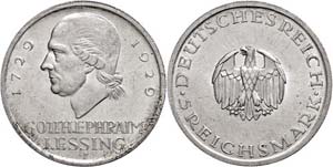 Coins Weimar Republic 5 Reichmark, 1929, F, ... 