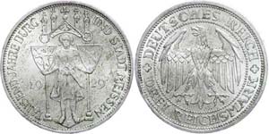Coins Weimar Republic 3 Reichmark, 1929 E, ... 