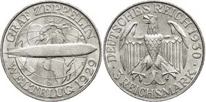 Coins Weimar Republic 3 Reichmark, 1930, D, ... 