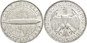 Coins Weimar Republic 5 Reichmark, 1930, G, ... 