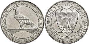 Coins Weimar Republic 5 Reichmark, 1930, J, ... 