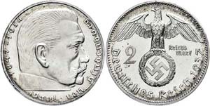 Münzen Drittes Reich 2 Reichsmark, 1937, A, ... 