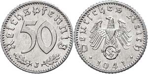 Coins Germany from 1933 to 1945 50 Reichs ... 