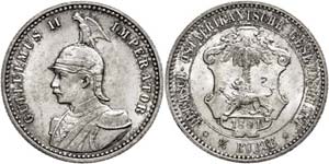 Coins German Colonies DOA, + Rupee, 1891, ... 