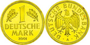 Münzen Bund ab 1946 1 Mark, Gold, 2001, A, ... 