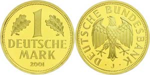Münzen Bund ab 1946 1 Mark, Gold, 2001, J, ... 